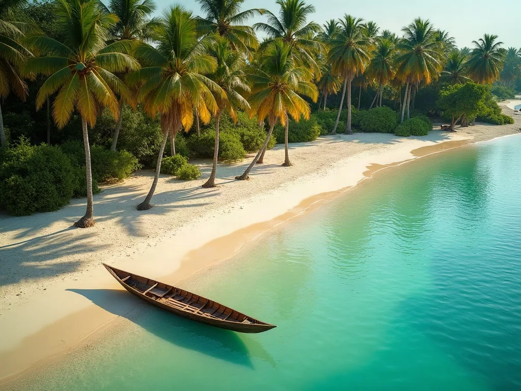 Voyage de luxe en Casamance : plage de Cap Skirring bordée de cocotiers et eau turquoise